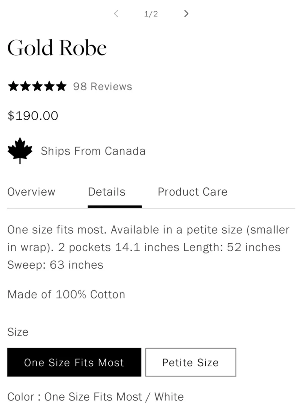 Fairmont Gold Luxury Bathrobe - Picture 5 of 9